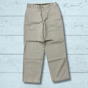 Savane Mens Khaki Chino Pants Teflon Cotton Straight Leg Size 34x30 Flat Front